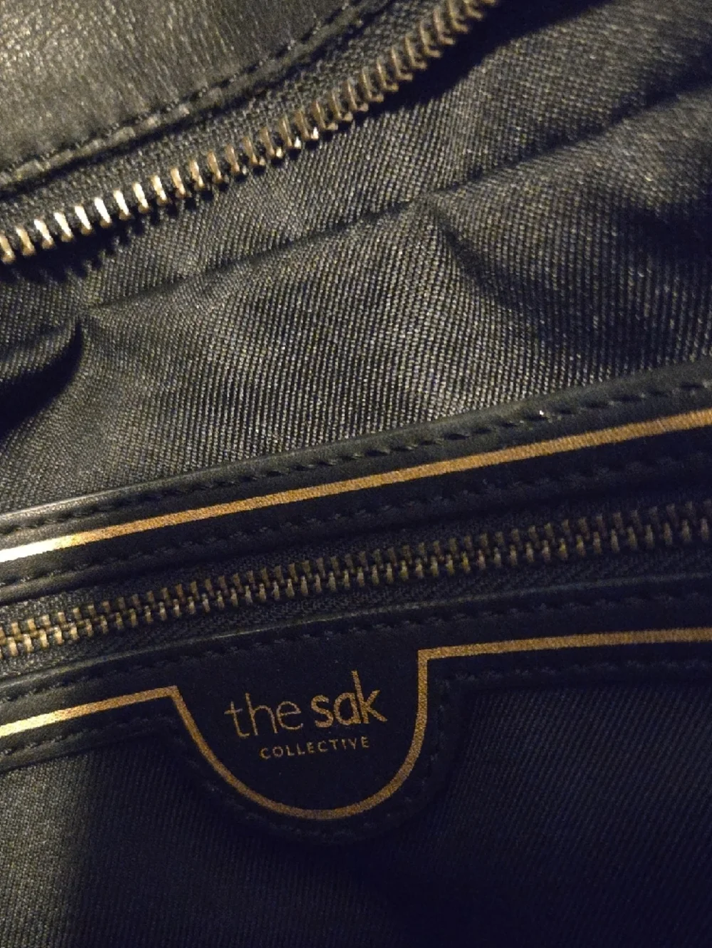 The Sak Collective Salinas Triple Compartment Black Leather Double Handle - Picture 2 of 12